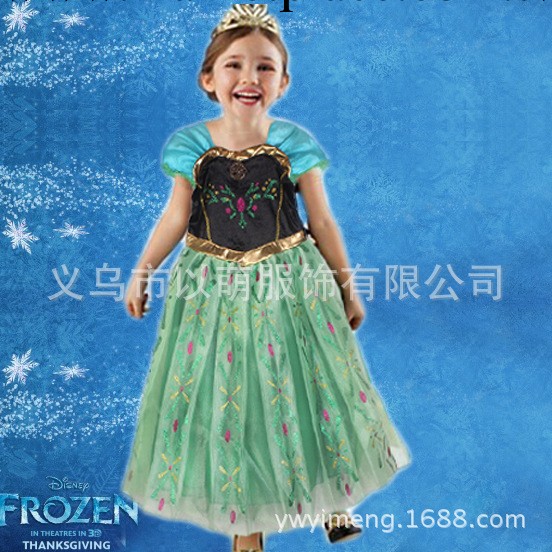 現貨 冰雪奇緣連衣裙安娜短袖女童公主裙兒童表演服frozen anna批發・進口・工廠・代買・代購