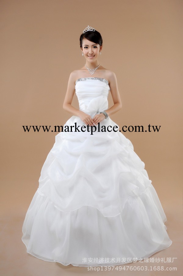 新款新娘結婚婚紗禮服廠傢直銷零售影樓特價鉆條婚紗工廠,批發,進口,代購