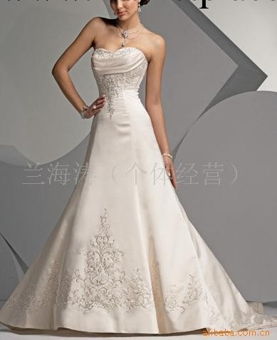 韓式甜美心型抹胸婚紗 婚紗禮服 新款2013 韓版新娘鑲鉆齊地高檔工廠,批發,進口,代購