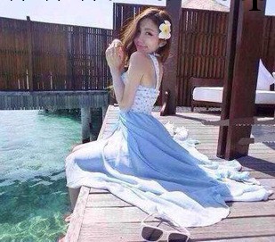 X151# 新款韓版女裝 婚紗氣質吊帶拼接長裙連衣裙沙灘裙禮服裙工廠,批發,進口,代購