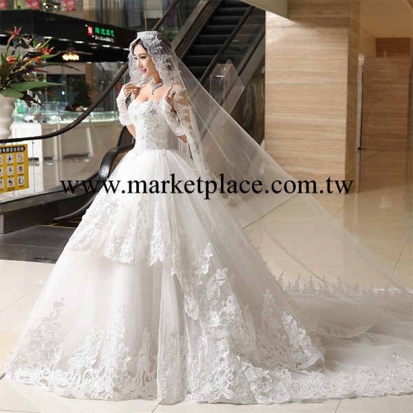 夢緣天承結婚紗禮服新款2014奢華鉆韓版公主抹胸拖尾婚紗H1615工廠,批發,進口,代購