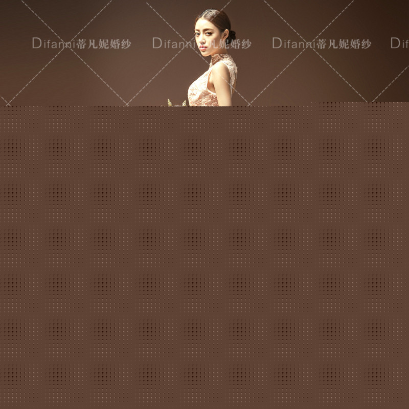 2014 定制 新品 時尚花朵拖尾婚禮禮服 復古立領無袖婚紗 禮服工廠,批發,進口,代購