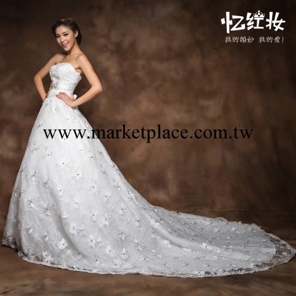 2013冬季抹胸小拖尾婚紗 歐美優雅名媛系列 新品特價H13844工廠,批發,進口,代購