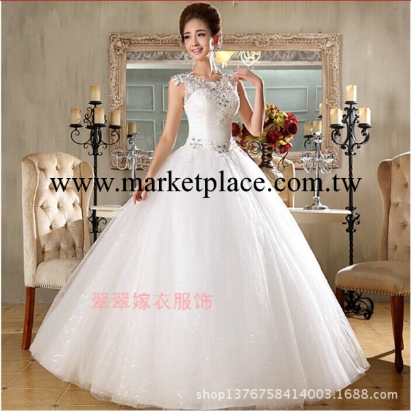 批發供應2014新款婚紗禮服 高檔雙肩鑲鉆新款婚紗 禮服工廠,批發,進口,代購