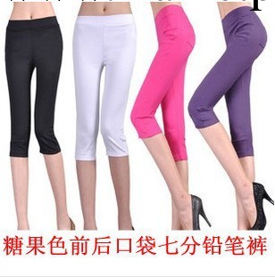 松夢蝶2049春裝女褲新款 七分休閒內搭褲/多色鉛筆小腳四口袋工廠,批發,進口,代購