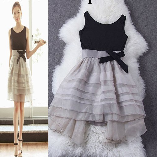 2014歐洲站秋裝新款高端女裝 歐根紗拼接禮服裙連衣裙工廠,批發,進口,代購