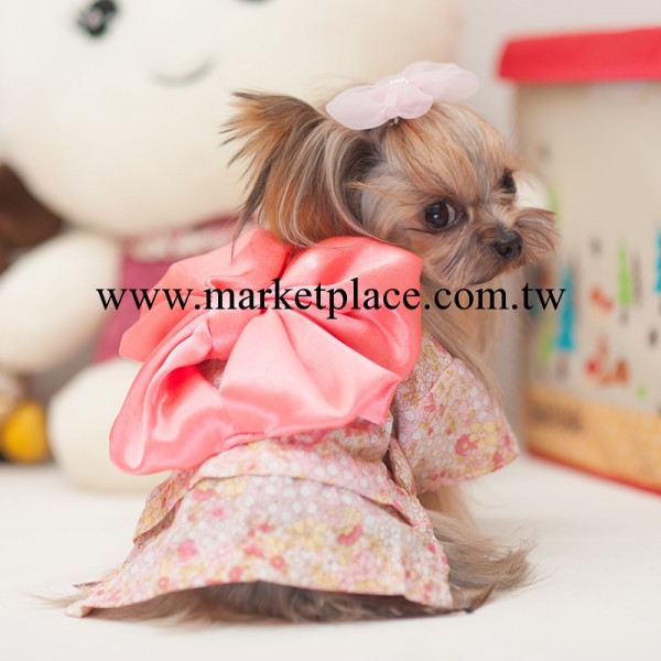 2014新款春夏寵物服裝 精美小碎花日本和服泰迪連衣裙狗衣服工廠,批發,進口,代購