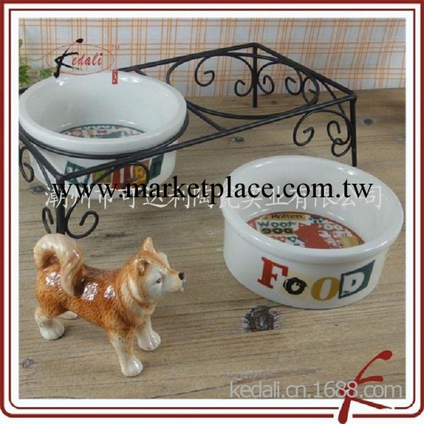 供應陶瓷寵物碗 12寸貓狗碗2件套 寵物糧碗喝水碗工廠,批發,進口,代購
