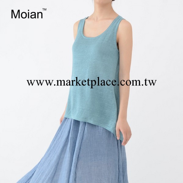 Moian4282-82B2014新款日系森女純色女式圓領針織不規則套頭背心工廠,批發,進口,代購