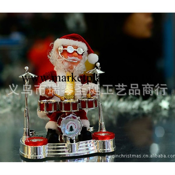8寸聖誕老人電動玩具 電動架子鼓聖誕老人玩具工廠,批發,進口,代購