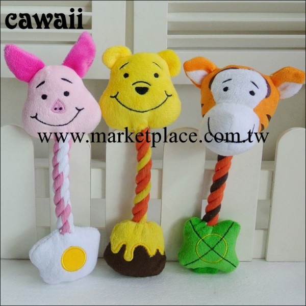 cawaii寵物玩具 小豬維尼熊跳跳卡通發聲玩具 狗狗毛絨玩具 混批批發・進口・工廠・代買・代購