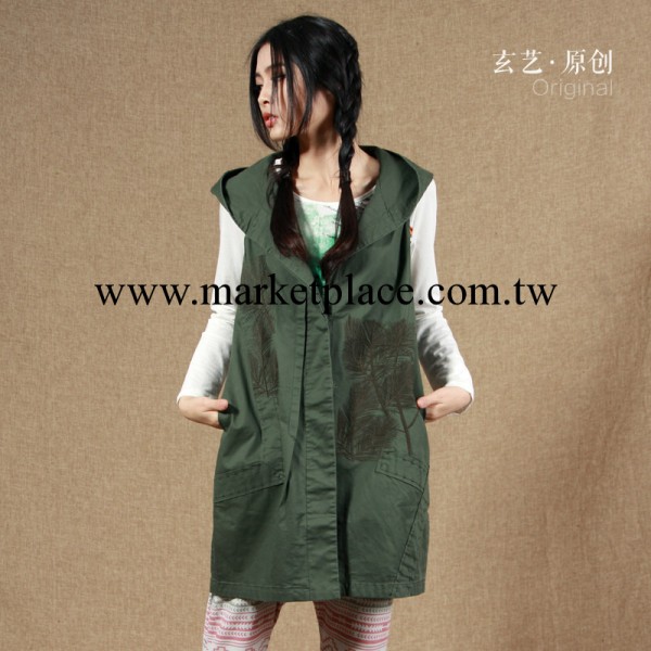 玄藝2014秋裝新品女馬甲大碼女裝馬夾批發刺繡棉馬甲女款品牌批發工廠,批發,進口,代購