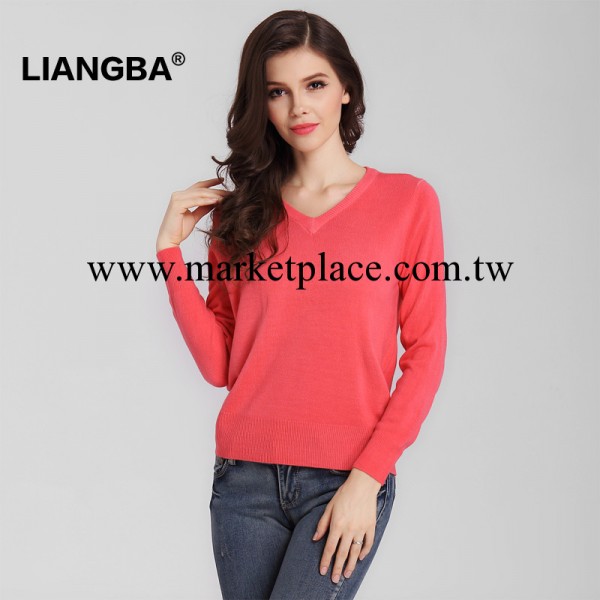 靚吧 2014秋季新款品牌女裝OL時尚純色女士長袖打底針織衫女式工廠,批發,進口,代購