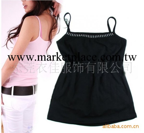 服裝批發 女式純棉純色小背心批發 女款打底燙鉆背心 廠傢直供工廠,批發,進口,代購