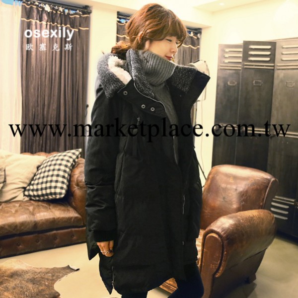 2014 新款 正品 韓國女款軍工裝 中長款羽絨衣 女式羽絨外套Y8008批發・進口・工廠・代買・代購