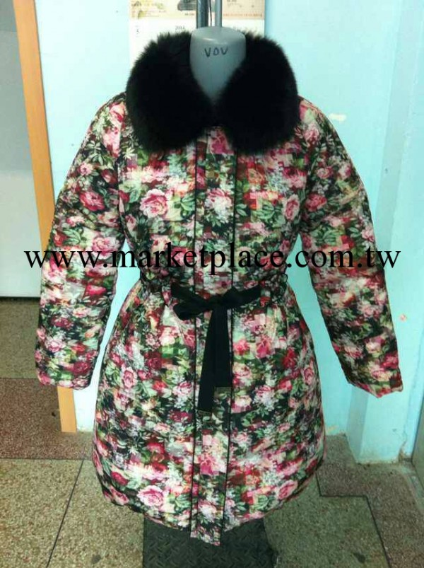 新款 韓版女式羽絨衣  碎花毛領收腰款  預售工廠,批發,進口,代購