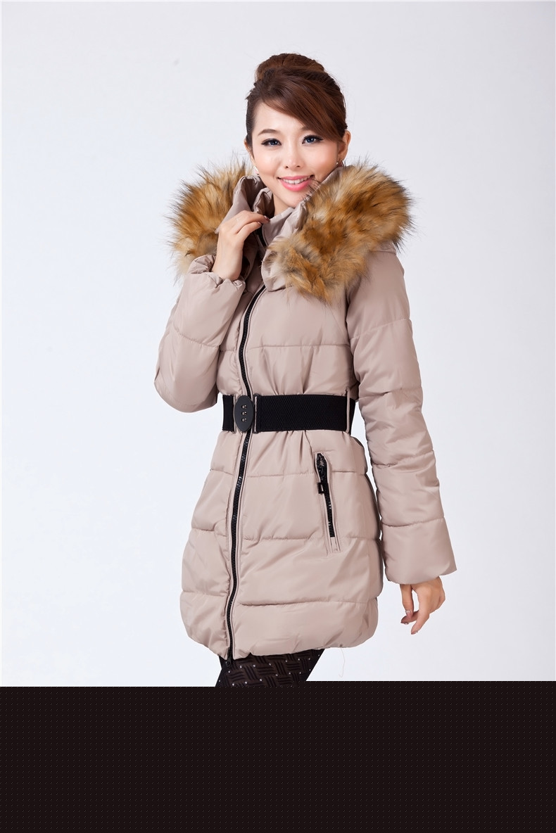 反季特價14新款正品女式中長款韓版修身羽絨棉服女加厚大毛領冬裝工廠,批發,進口,代購