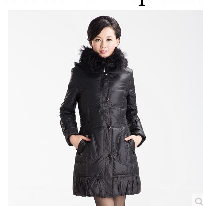 雅鹿鄉村樹 女式大毛領帶帽中長羽絨衣 庫存特價清倉處理90%高絨工廠,批發,進口,代購