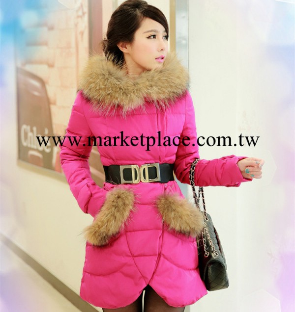 2014新款missfofo女式羽絨衣大毛領新三毛女中長款加厚款現貨批發工廠,批發,進口,代購