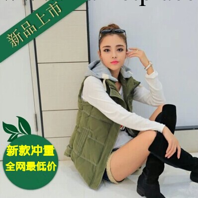批發 韓版秋冬新款加厚女士馬甲外套女背心時尚休閒連帽棉馬夾工廠,批發,進口,代購