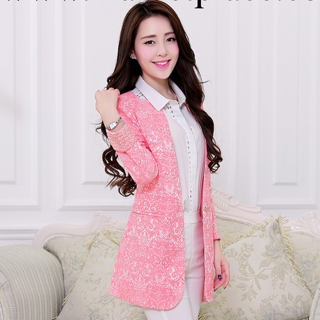 2014爆款 時尚氣質蕾絲暗花鉚釘修身西裝女式西服外套 批發工廠,批發,進口,代購