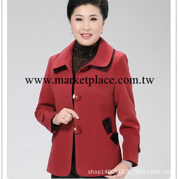 中老年女裝春裝外套 雙領小西裝羊毛領氣質媽媽裝女廠傢直銷工廠,批發,進口,代購