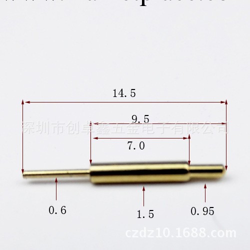 深圳廠傢直銷鍍金彈簧頂針 1.5x14.5焊錫頂針 電流針 pogo pin批發・進口・工廠・代買・代購