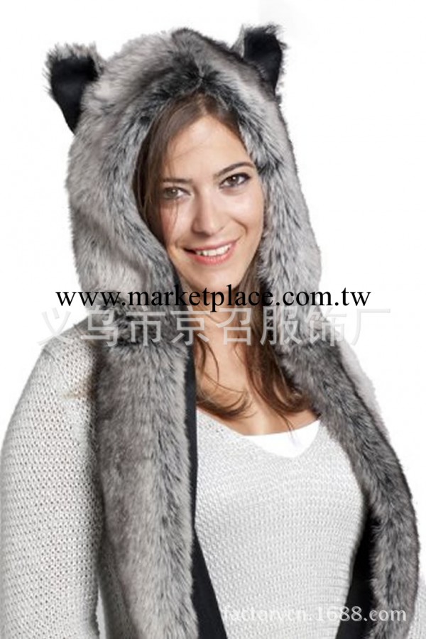 動物帽 哈士奇圍巾帽 圍巾帽子手套套件 Spirit Hoods 廠傢工廠,批發,進口,代購