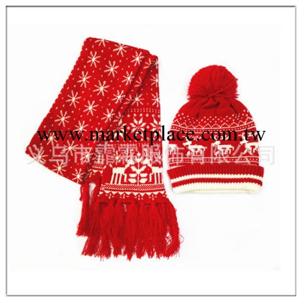 廠傢訂做冬季保暖針織圍巾帽子兩件套 提花針織圍巾套件工廠,批發,進口,代購