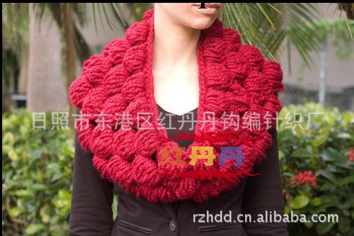 廠傢定做加工各種花型圖案手鉤圍巾鉤針圍脖。Crochet scarf-11工廠,批發,進口,代購