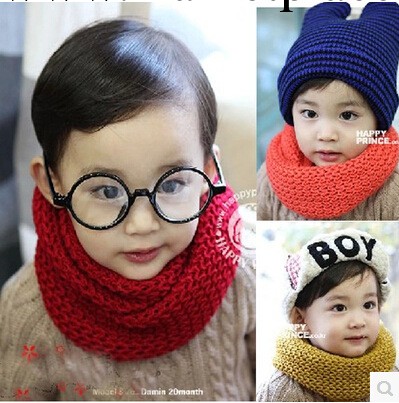 韓國版兒童純色毛線圍脖套頭圍巾潮男女童毛線糖果色寶寶保暖脖套工廠,批發,進口,代購
