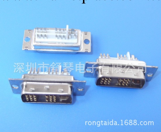 DVI18+1高清頭 DVI18+5焊線式 DVI鍍金插頭 DVI公頭白膠 連接器工廠,批發,進口,代購
