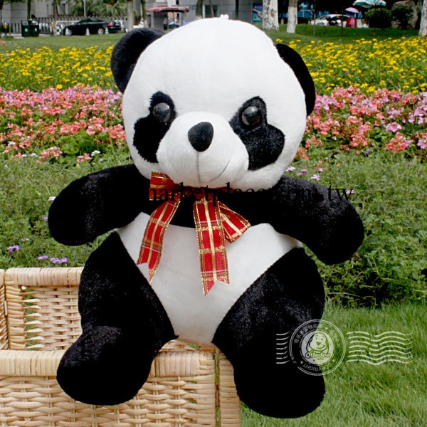 大熊貓領結熊貓毛絨玩具仿真熊貓四川旅遊紀念品國寶毛絨玩具批發・進口・工廠・代買・代購
