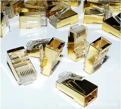 原裝進口 超五類屏蔽水晶頭 網絡 鍍金網線頭 電腦頭 銅芯 過測試工廠,批發,進口,代購