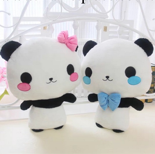 米西公主情侶熊貓抱枕靠墊毛絨玩具玩具 萌萌情侶熊貓工廠,批發,進口,代購