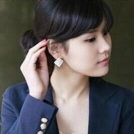 韓國飾品 熱賣明星款 款超閃滿鉆菱形耳釘 銀色 菱形款工廠,批發,進口,代購