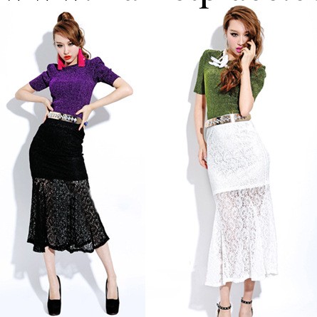 時尚明星同款韓版氣質蕾絲高腰包臀性感魚尾裙 熱銷工廠,批發,進口,代購