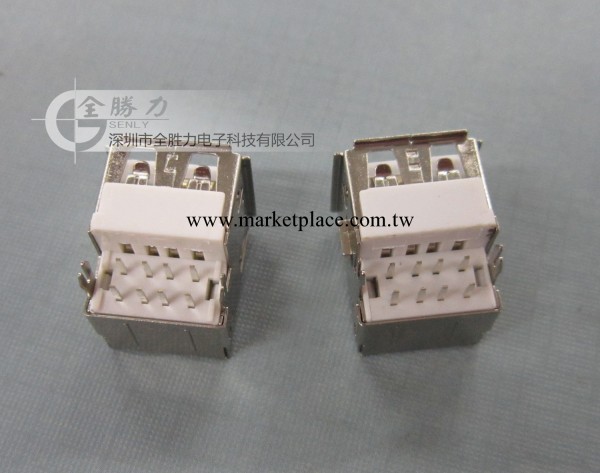 供應USB連接器 雙層-沉板-AF-90度 雙層usb母座 連接器 usb母座工廠,批發,進口,代購