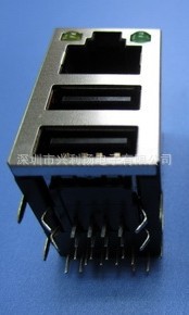 優質現貨RJ45插座USB*2雙層USB+RJ45網絡座帶燈主板網絡插座特價工廠,批發,進口,代購