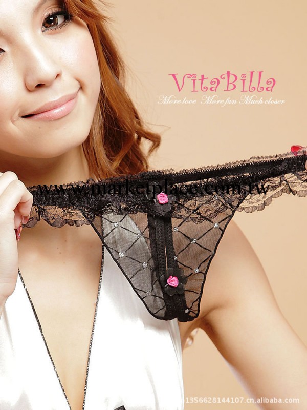 【VitaBilla】炫麗神秘黑 女士情趣內褲 丁字褲 T褲 開襠褲工廠,批發,進口,代購