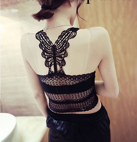 韓版新款蝴蝶結美背全蕾絲網紗打底背心吊帶裹胸抹胸工廠,批發,進口,代購