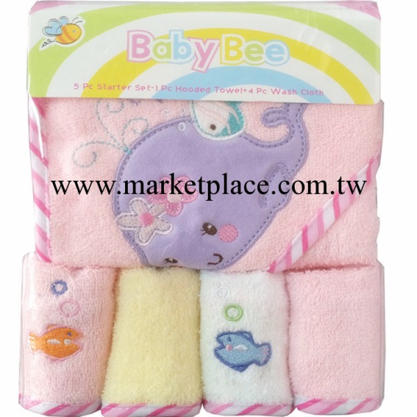 嬰兒包被和方巾 五件套嬰兒浴袍 嬰兒浴巾 毛巾披風現貨 工廠直銷工廠,批發,進口,代購