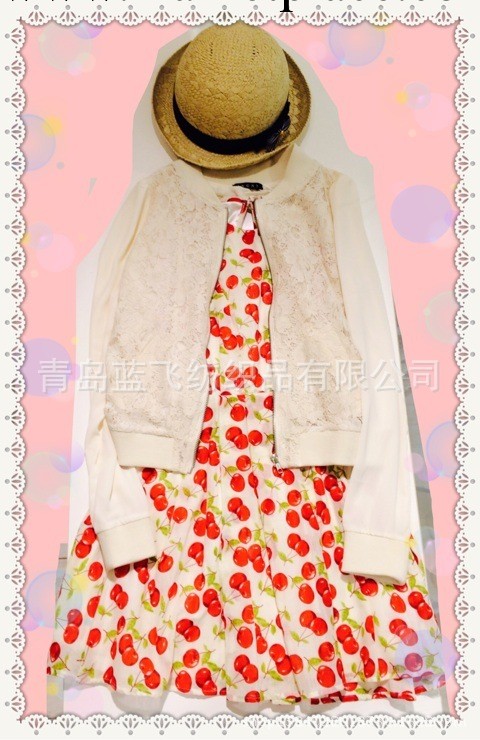 外貿服裝批發 ingni日系甜美鉤花刺繡蕾絲雪紡袖棒球拉鏈外套開衫工廠,批發,進口,代購