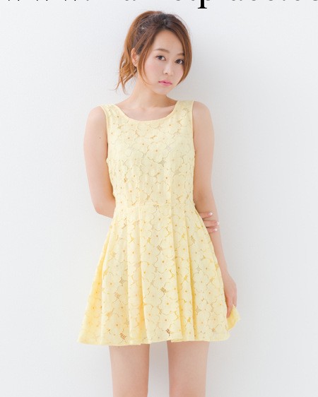 日本原單ingni高質純色大擺背心蕾絲連衣裙工廠,批發,進口,代購