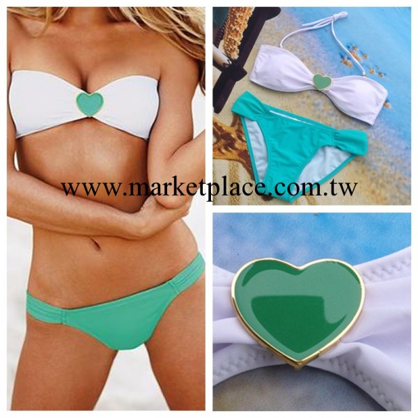 維多利亞的秘密綠心型水鉆bikini泳衣泳裝 VS比基尼 歐美熱銷泳衣工廠,批發,進口,代購