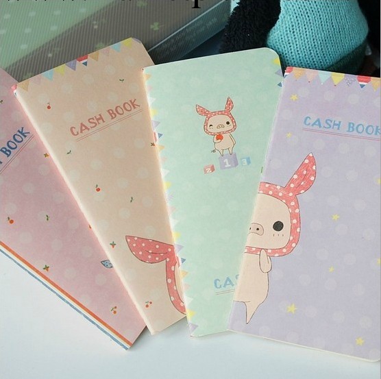 韓國文具CASH BOOK糖果色可愛豬豬本/練習本/筆記本 多色入批發・進口・工廠・代買・代購