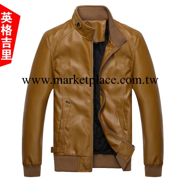 2014冬季新款 男士韓版修身加絨皮衣夾克衫批發・進口・工廠・代買・代購