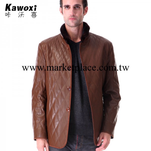 kawoxi 2012水貂立領男式綿羊皮羽絨棉皮衣M6619工廠,批發,進口,代購