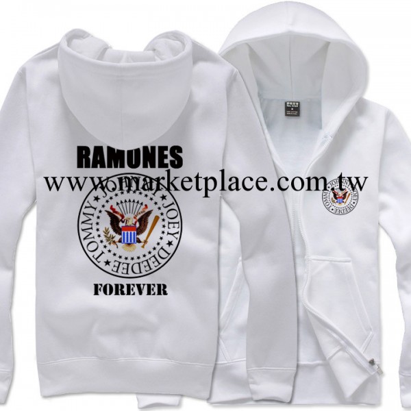 2014新品冬情侶ql潮流加厚加絨創意雷蒙斯			Ramones男連帽衛衣工廠,批發,進口,代購