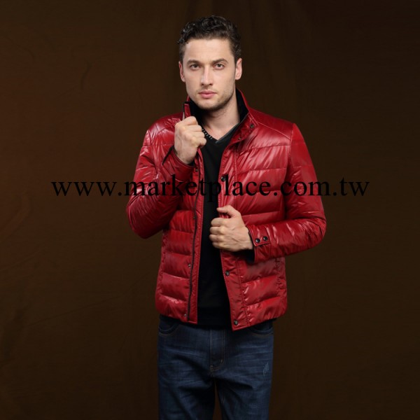 2013冬裝新款  熱賣歐美拉鏈立領紅色保暖  男士羽絨衣 廠傢直銷工廠,批發,進口,代購